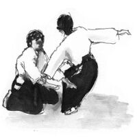 Zwart/wit aikido techniek